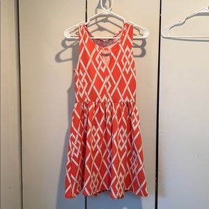 Coral/orange stretchy printed dress!